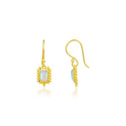 Pendientes Bronce Dorado Mujer PBM0035DOPL Colgante Piedras Minerales Piedra Luna