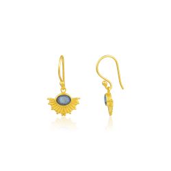 Pendientes Bronce Dorado Mujer PBM0036DOLA Colgante Piedras Minerales Labradorita