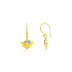 Pendientes Bronce Dorado Mujer PBM0036DOPL Colgante Piedras Minerales Piedra Luna