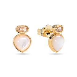 Pendientes Bronce Dorado Mujer PBM0066DONA Piedras Minerales Nácar