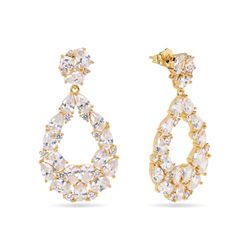 Pendientes Bronce Dorado Mujer PBZ0037DO Colgante Circonitas
