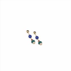 Pendientes Bronce Dorado Sovrani Mujer J11477 Colgante Piedras Multicolor 7,00cm
