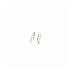 Pendientes Bronce Dorado Sovrani Mujer J11508 Colgante Circonitas Azules 6,00cm