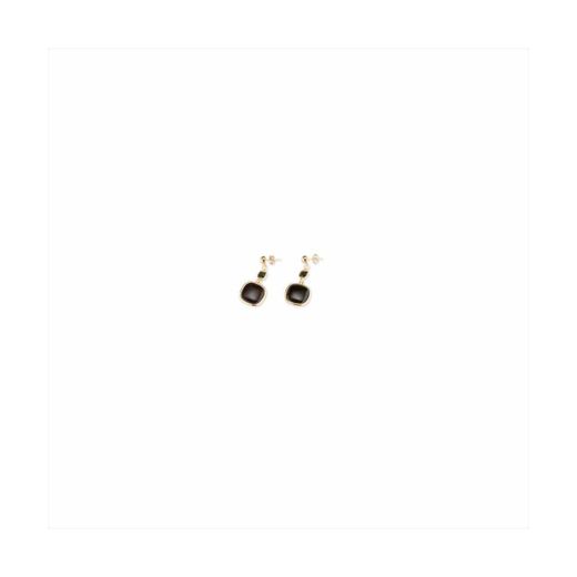 Pendientes Bronce Dorado Sovrani Mujer J11519 Colgante Piedras Negras 4cm