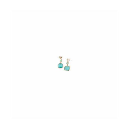 Pendientes Bronce Dorado Sovrani Mujer J11543 Piedras Aguamarina 4,00cm