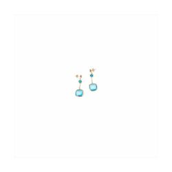 Pendientes Bronce Dorado Sovrani Mujer J11555 Colgante Circonitas Azules 5,00cm