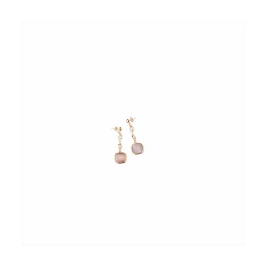 Pendientes Bronce Dorado Sovrani Mujer J11572 Colgante Piedras Marrones 5,5cm