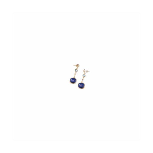 Pendientes Bronce Dorado Sovrani Mujer J11589 Colgante Circonitas Azules 6,00cm