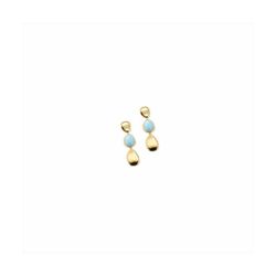 Pendientes Bronce Dorado Sovrani Mujer J11806 Piedra Mineral Turquesa 4,50cm