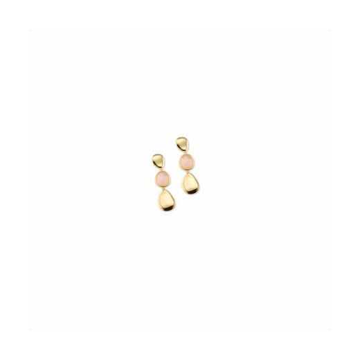 Pendientes Bronce Dorado Sovrani Mujer J11810 Colgante Piedra Rosa 4,50cm