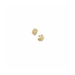 Pendientes Bronce Dorado Sovrani Mujer J11812 Medio Aro C. Bolas En Brillo & Circonitas 2,50cm