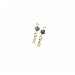 Pendientes Bronce Dorado Sovrani Mujer J11918 Colgante Bolas Verdes 9cm