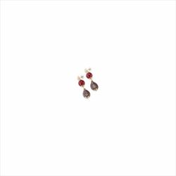 Pendientes Bronce Dorado Sovrani Mujer J11930 Colgante Bolas Rojas Bicolor Marrón 5cm