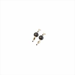Pendientes Bronce Dorado Sovrani Mujer J11942 Colgante Bolas Negras 6,5cm