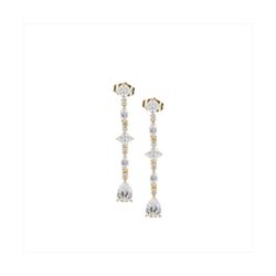 Pendientes Bronce Dorado Sovrani Mujer J12105 Colgante Circonitas 5,00cm