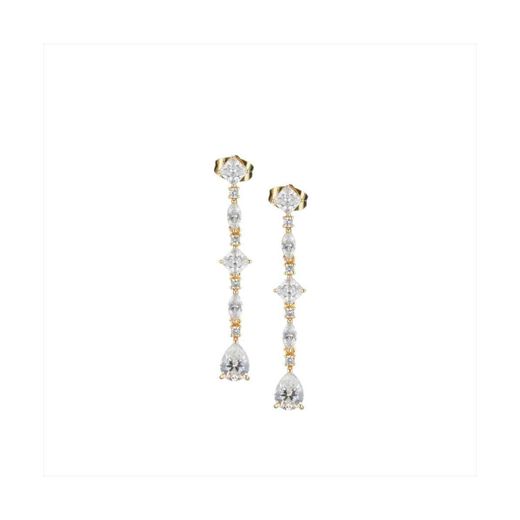 Pendientes Bronce Dorado Sovrani Mujer J12105 Colgante Circonitas 5,00cm