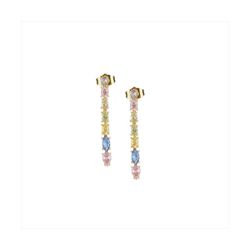 Pendientes Bronce Dorado Sovrani Mujer J12111 Colgante Circonitas Multicolor 4,00cm