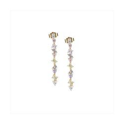 Pendientes Bronce Dorado Sovrani Mujer J12117 Colgante Circonitas Multicolor 4,50cm