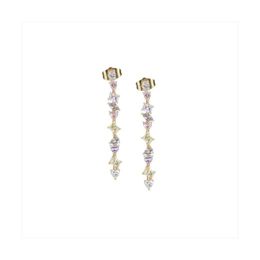 Pendientes Bronce Dorado Sovrani Mujer J12117 Colgante Circonitas Multicolor 4,50cm