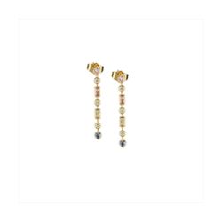 Pendientes Bronce Dorado Sovrani Mujer J12123 Colgante Circonitas Multicolor 3,50cm