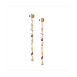 Pendientes Bronce Dorado Sovrani Mujer J12129 Colgante Circonitas Multicolor 7,00cm