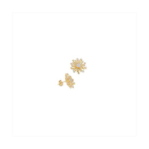 Pendientes Bronce Dorado Sovrani Mujer J12207 Flor C. Circonitas 2,00cm