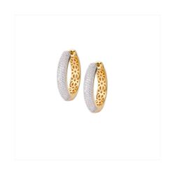 Pendientes Bronce Dorado Sovrani Mujer J12212 Aro C. Circonitas 2,5cm