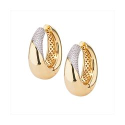 Pendientes Bronce Dorado Sovrani Mujer J12214 Aro C. Circonitas 3,5cm
