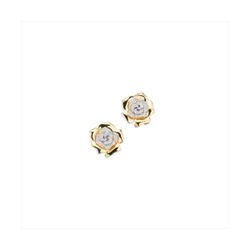 Pendientes Bronce Dorado Sovrani Mujer J12245 Flor C. Circonitas 2,00cm