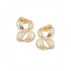 Pendientes Bronce Dorado Sovrani Mujer J12255 Mariposa Calada C. Circonitas 5,00cm