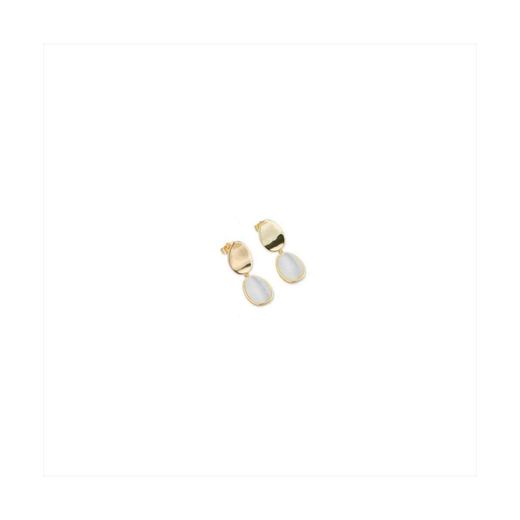 Pendientes Bronce Dorado Sovrani Mujer J12292 Colgante Ojo De Gato Nácar 3,50cm