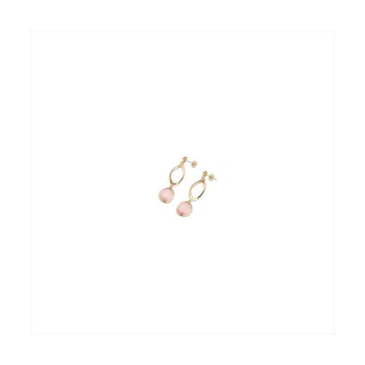 Pendientes Bronce Dorado Sovrani Mujer J12355 Piedra Rosa 6cm
