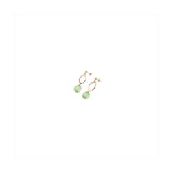 Pendientes Bronce Dorado Sovrani Mujer J12358 Colgante Piedras Verde Agua 6cm