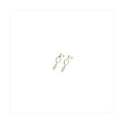 Pendientes Bronce Dorado Sovrani Mujer J12391 Colgante Hoja Turquesa 5cm