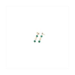 Pendientes Bronce Dorado Sovrani Mujer J12414 Colgante Piedras Verdes 6,00cm