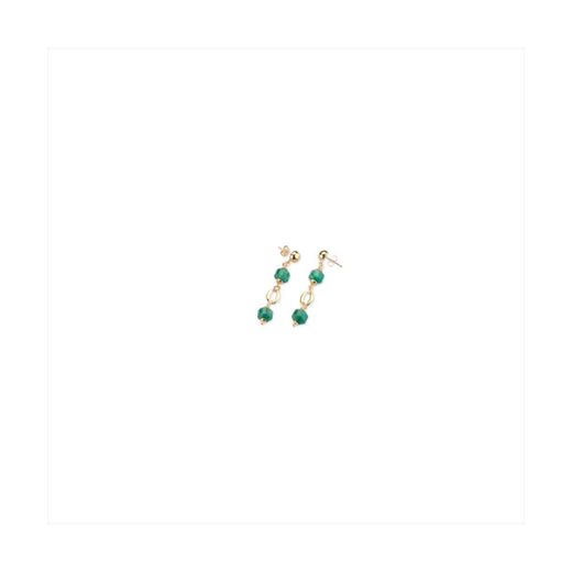 Pendientes Bronce Dorado Sovrani Mujer J12414 Colgante Piedras Verdes 6,00cm