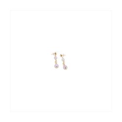 Pendientes Bronce Dorado Sovrani Mujer J12419 Colgante Bolas Amatista 4,5cm