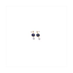 Pendientes Bronce Dorado Sovrani Mujer J12422 Colgantes Piedras Azules Bicolor Lila 5cm