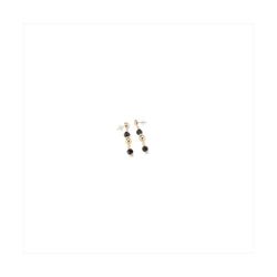Pendientes Bronce Dorado Sovrani Mujer J12426 Bolas Negras 5cm