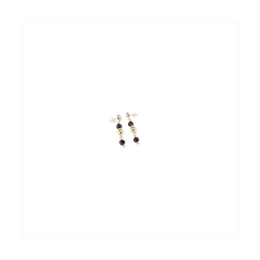Pendientes Bronce Dorado Sovrani Mujer J12426 Bolas Negras 5cm