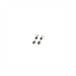 Pendientes Bronce Dorado Sovrani Mujer J12430 Colgante Piedras Negras 5,5cm