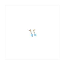 Pendientes Bronce Dorado Sovrani Mujer J12433 Colgante Piedras Azules 4,5cm