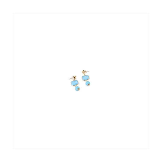 Pendientes Bronce Dorado Sovrani Mujer J12434 Colgante Piedras Azules 4,5cm