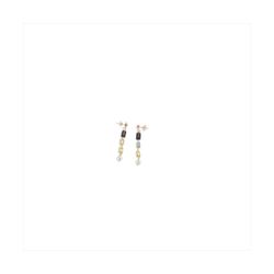 Pendientes Bronce Dorado Sovrani Mujer J12437 Colgante Circonitas Multicolor & Perlas 5cm