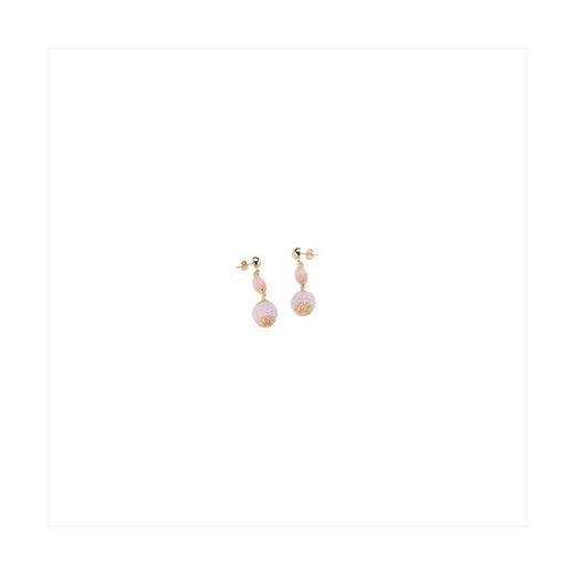 Pendientes Bronce Dorado Sovrani Mujer J12440 Colgante Circonitas Rosa 5,00cm