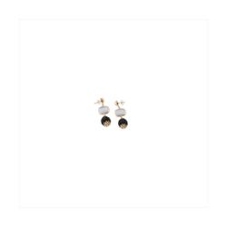 Pendientes Bronce Dorado Sovrani Mujer J12449 Colgante Perlas & Bolas Negras 5cm