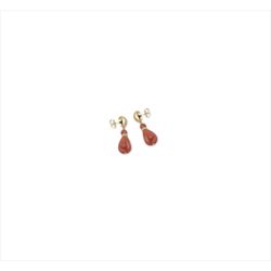 Pendientes Bronce Dorado Sovrani Mujer J12628 Piedras Coral 4,50cm