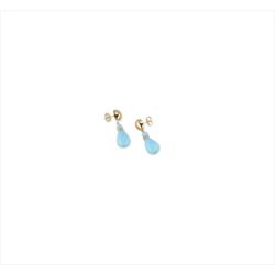 Pendientes Bronce Dorado Sovrani Mujer J12633 Piedras Turquesa 4,50cm