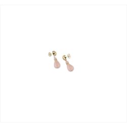 Pendientes Bronce Dorado Sovrani Mujer J12643 Piedras Coral Rosa 4,50cm