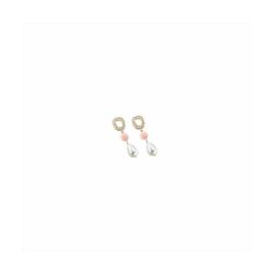 Pendientes Bronce Dorado Sovrani Mujer J8981 Circonitas C. Colgante Piedra Rosa & Perla 4,50cm